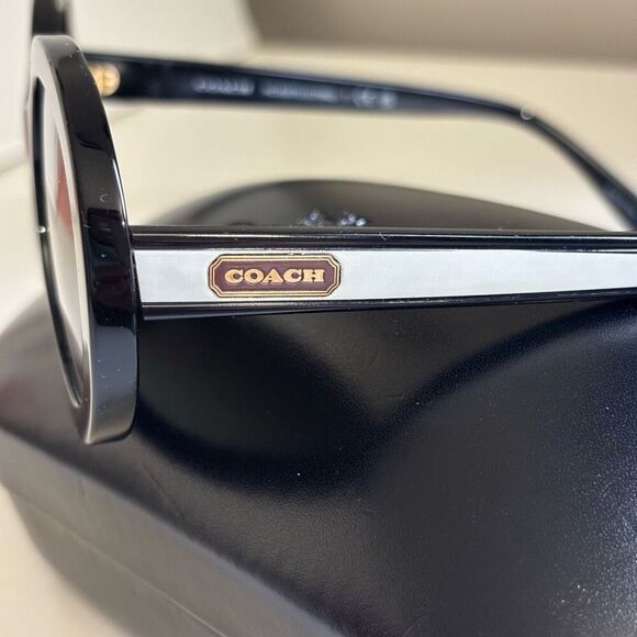 Coach oval Sunglasses Black Olive Gradient with case - Picture 7 of 15